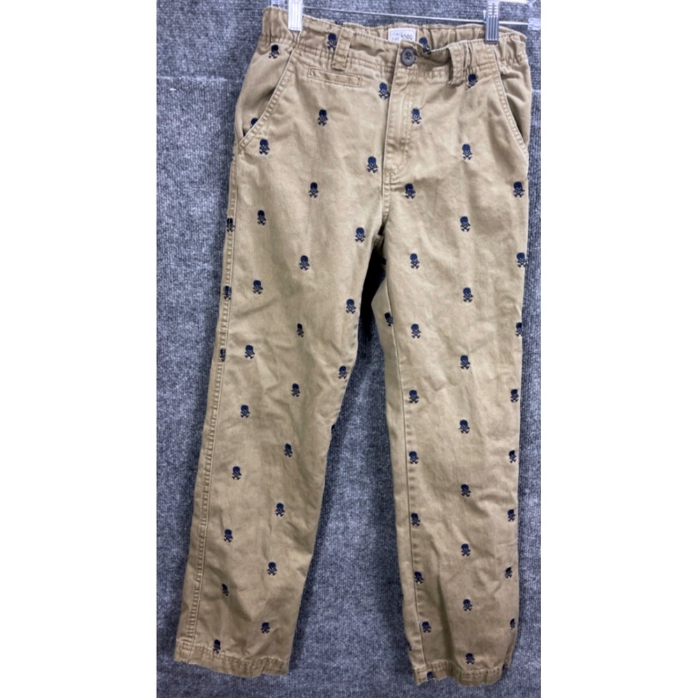The Children's Place Boys Size 14 Skull Print Khaki Pants Casual